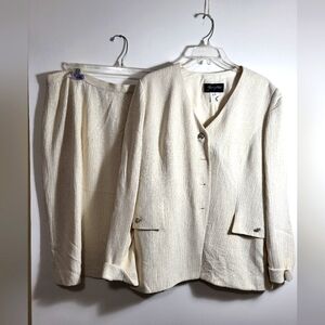 Sunny Choi cream with gold threads skirt suit women's 18  #1813